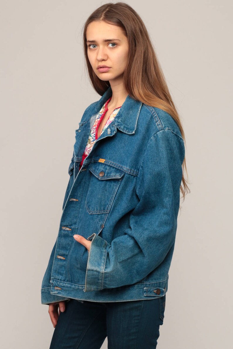 Rustler Jean Jacket 80s Jean Jacket Denim Jacket RUSTLER Blue Stone Wash Trucker 1980s ...