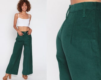 Dark Green Corduroy Pants - Etsy