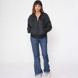 Black Members Only Jacket 80s Cafe Racer Windbreaker Bomber Zip up