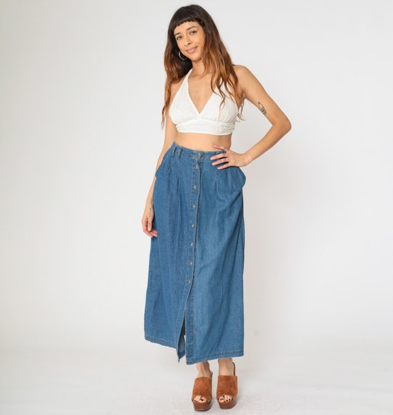 90s high waisted jean skirt discount