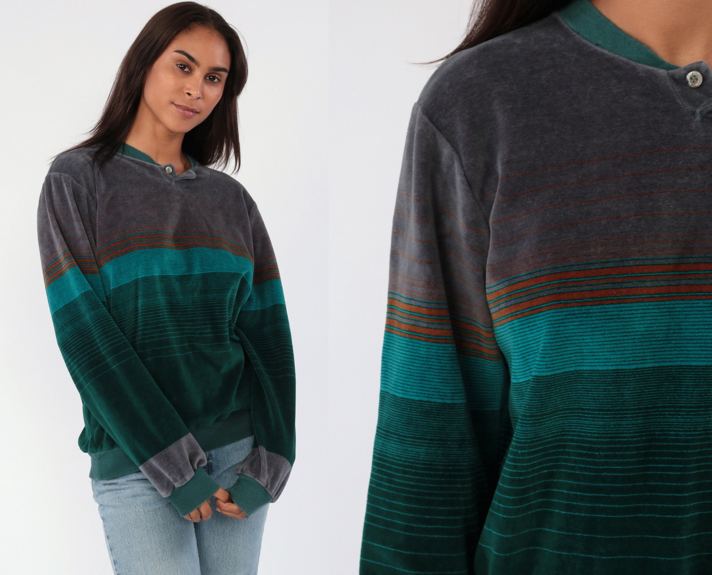 green velour sweatshirt