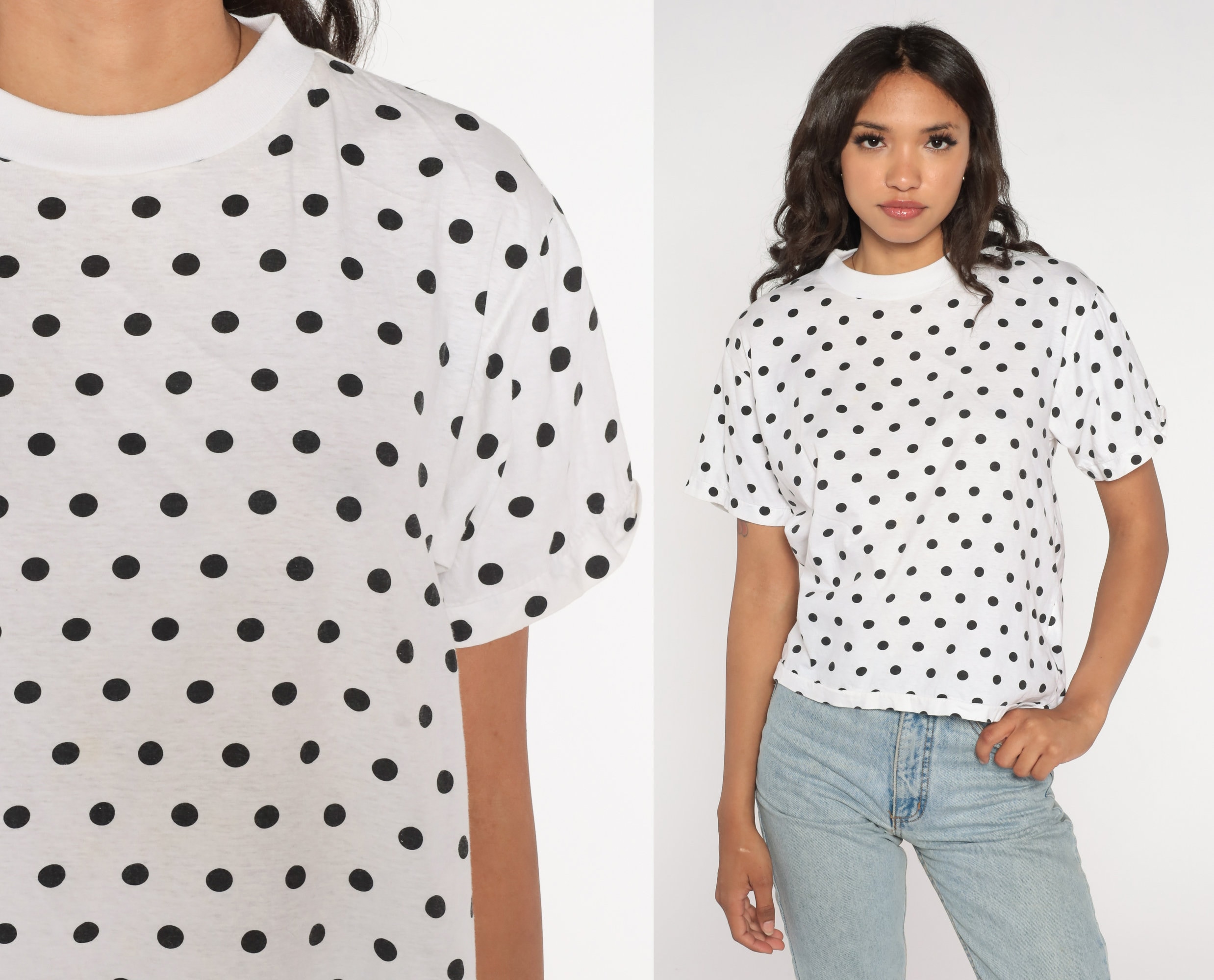 Polka Dot Self-Tie T-Shirt - Women - Ready-to-Wear