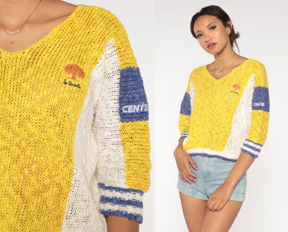 Colorblock knit pullover deals