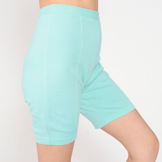 80s Bermuda Shorts Mint Green Bicycle Shorts High Waist Shorts Skinny Slim High Rise Bohemian Vintage Retro 1980s Shorts Extra Small xs