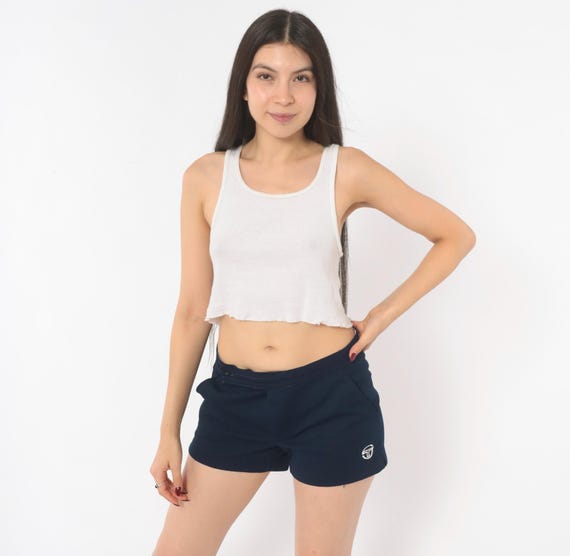 80s Sergio Tacchini Shorts Hoochie Daddy Blue Tennis Athletic Sport Vintage Preppy Collegiate Running Gym Blue Short Inseam Sporty Small S