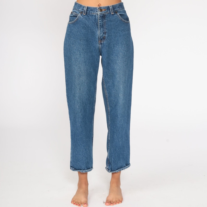 90s Mom Jeans Blue Jeans High Rise Waist Jeans 1990s High Waisted Denim Pants Vintage Small 26