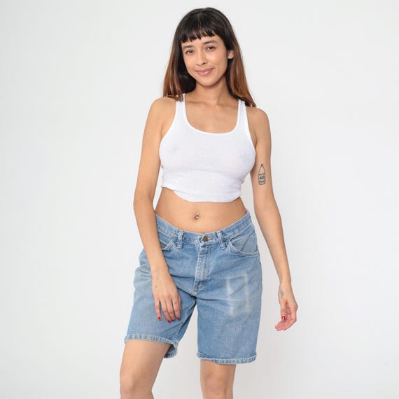 Vintage Wrangler Denim Shorts Y2K Workwear Skater Jean Shorts Bermuda High Waisted Shorts Relaxed Fit Retro 00s Men's Size 33 Medium