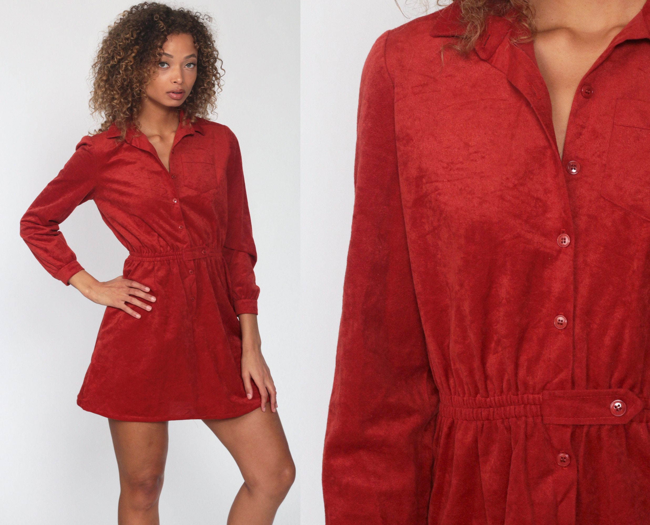 long red button up dress