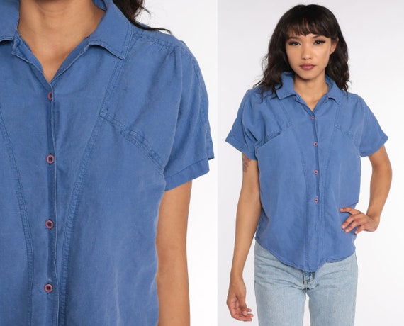 Blue Blouse Plain Blue Shirt Short 