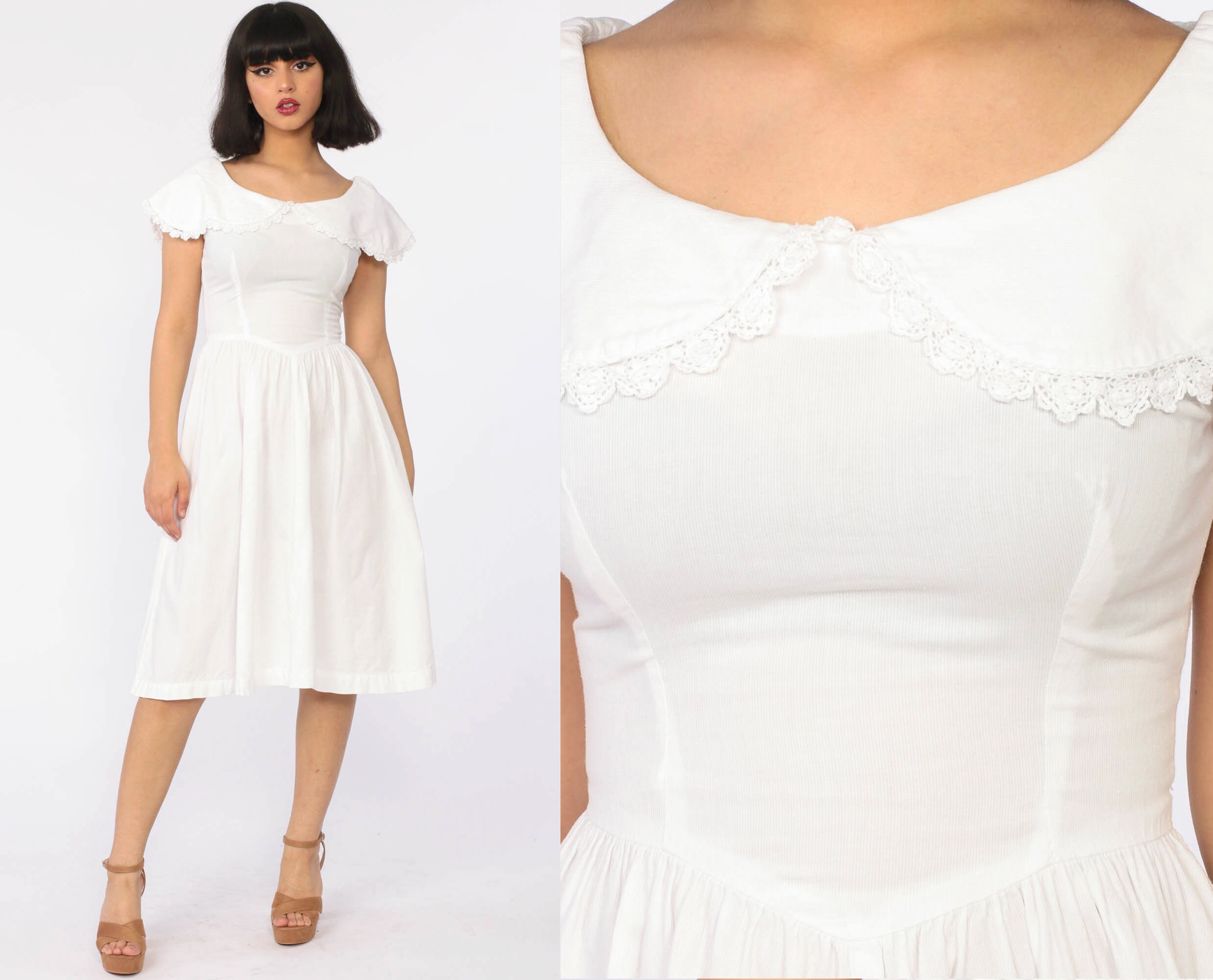 plain white cotton dress