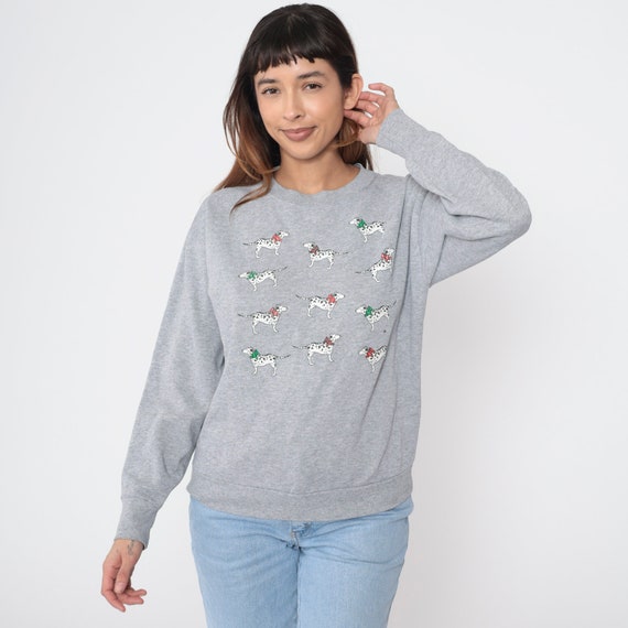 Dalmatian Dog Sweatshirt 90s Christmas Sweater Re… - image 4