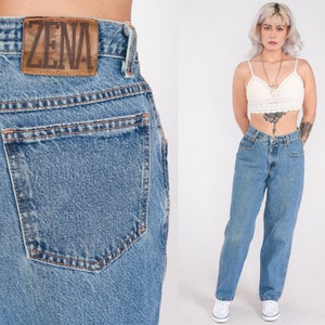 90s Zena Jeans Relaxed Straight Leg Mom Jeans High Waisted Retro Denim Pants Baggy Blue Streetwear Vintage 1990s Tall Small S 28 7