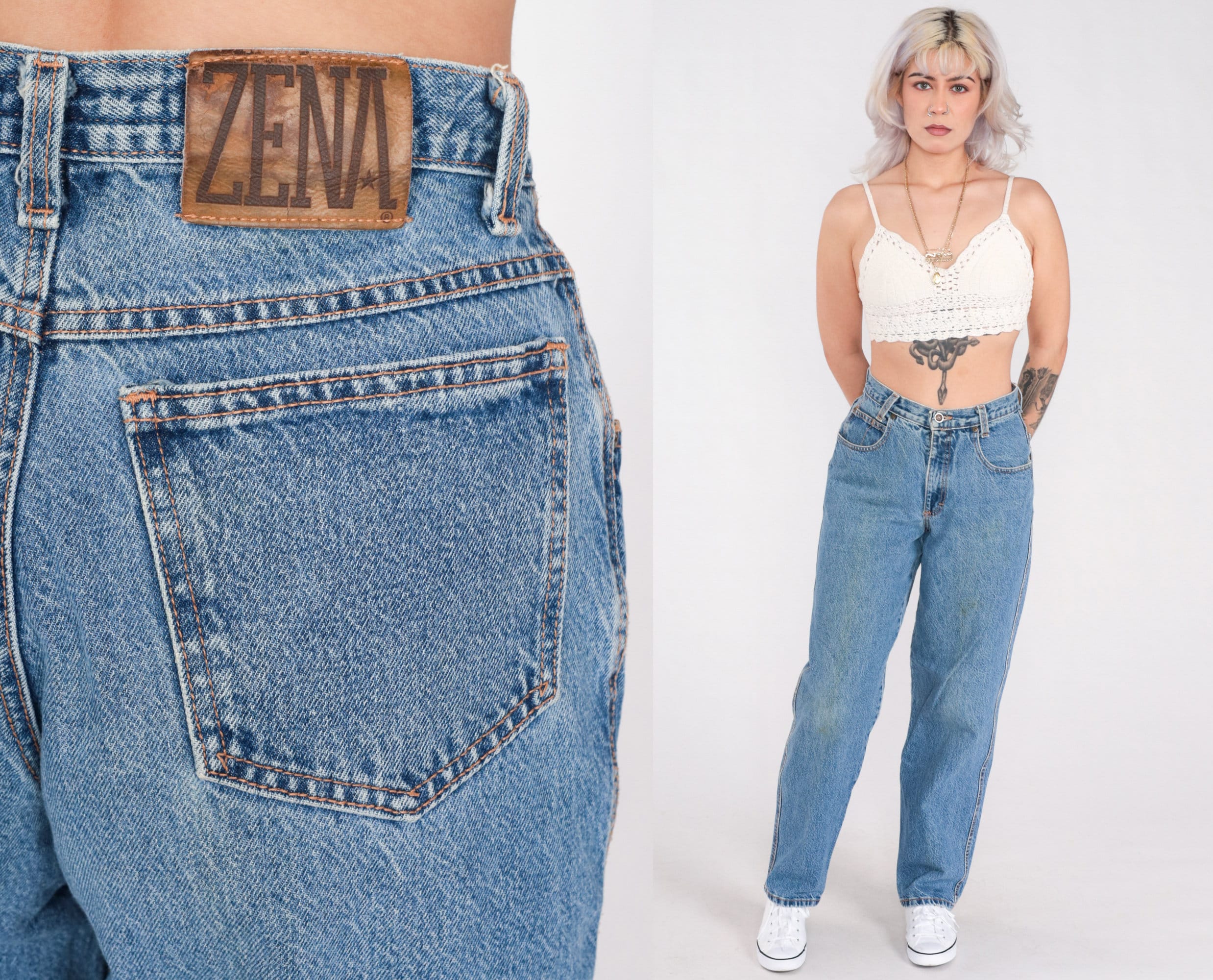 90s Zena Jeans Relaxed Straight Leg Mom Jeans High Waisted - Etsy Israel