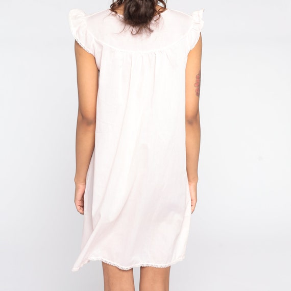 80s Nightgown Baby Pink Nightie Floral Embroidered Pa… Gem