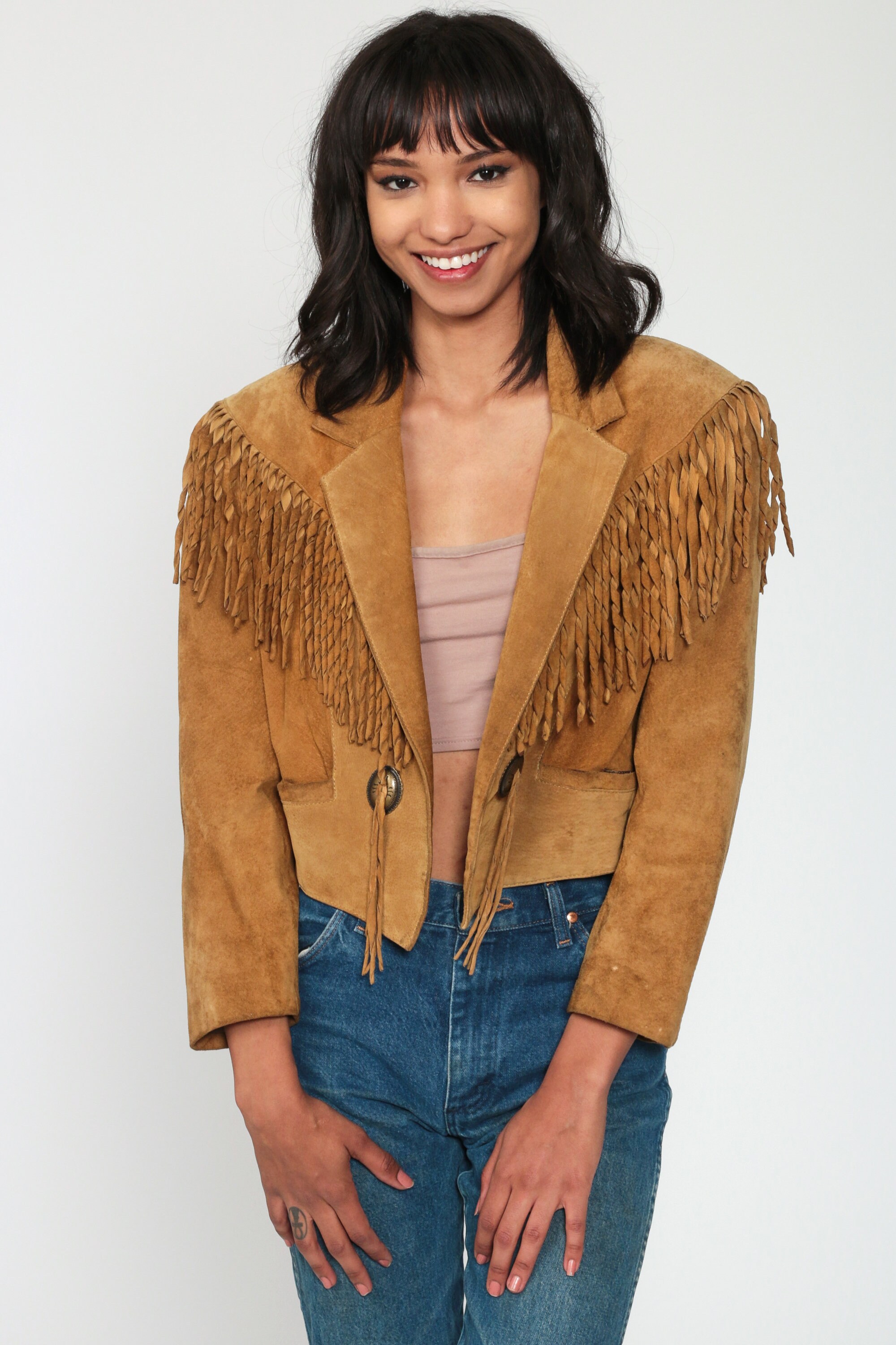 vintage fringe leather jacket