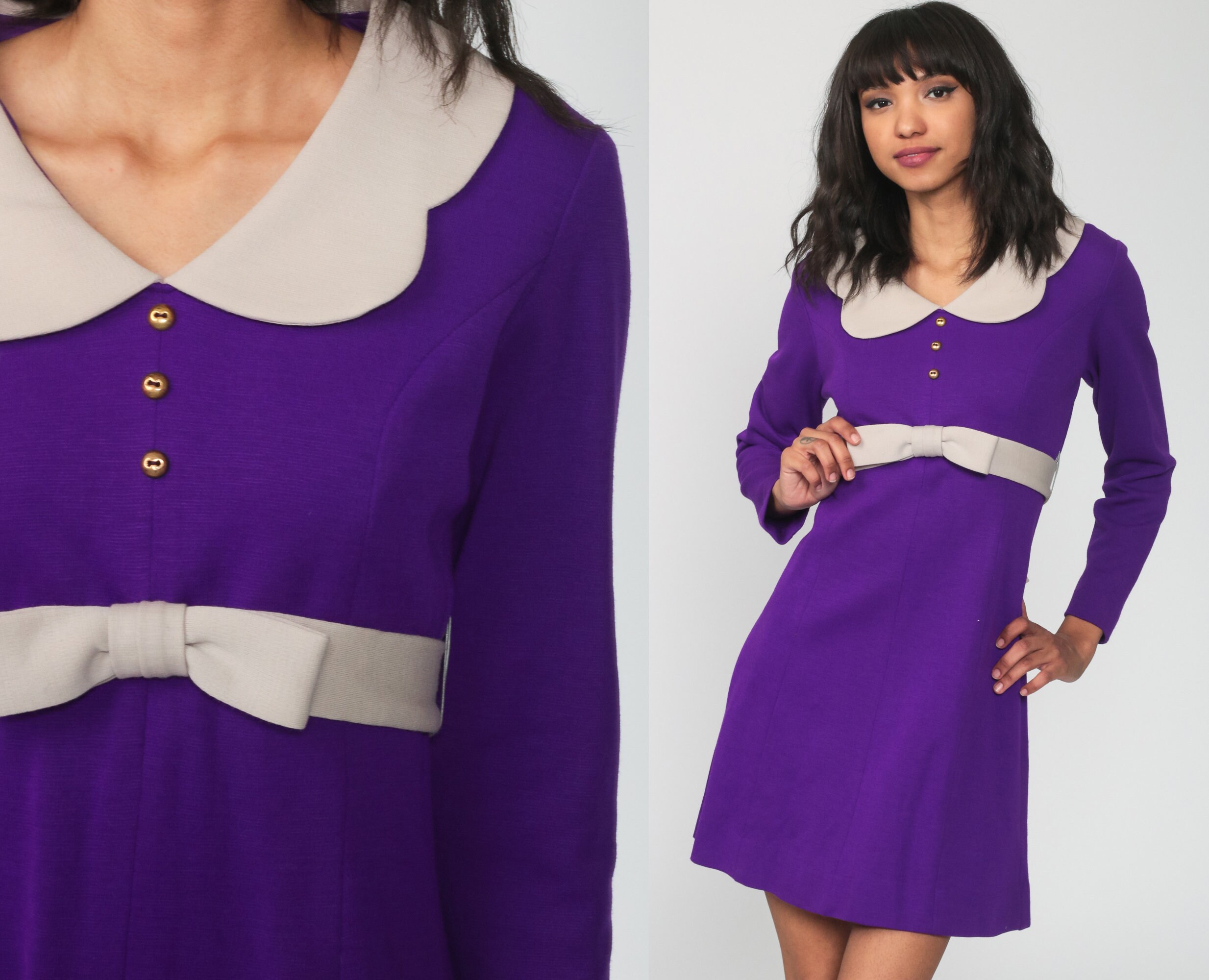 purple collared dress