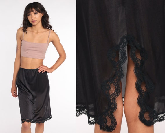 black lace half slip