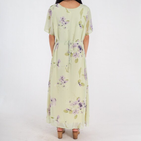 Green Floral Dress Y2k Ankle Length Maxi Dress Sh… - image 7