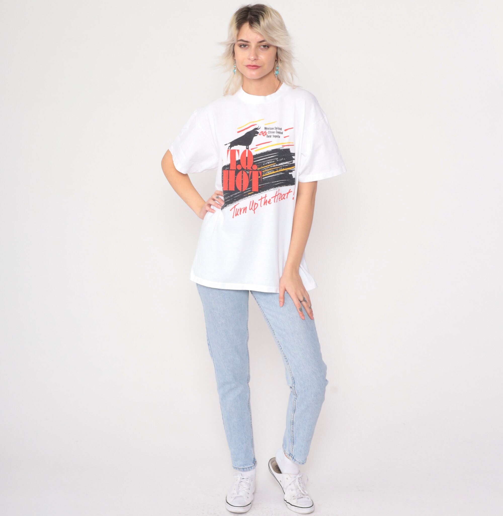 TQ Hot Tequila Shirt 90s Mexican Spiced Gold Tequila Liquor