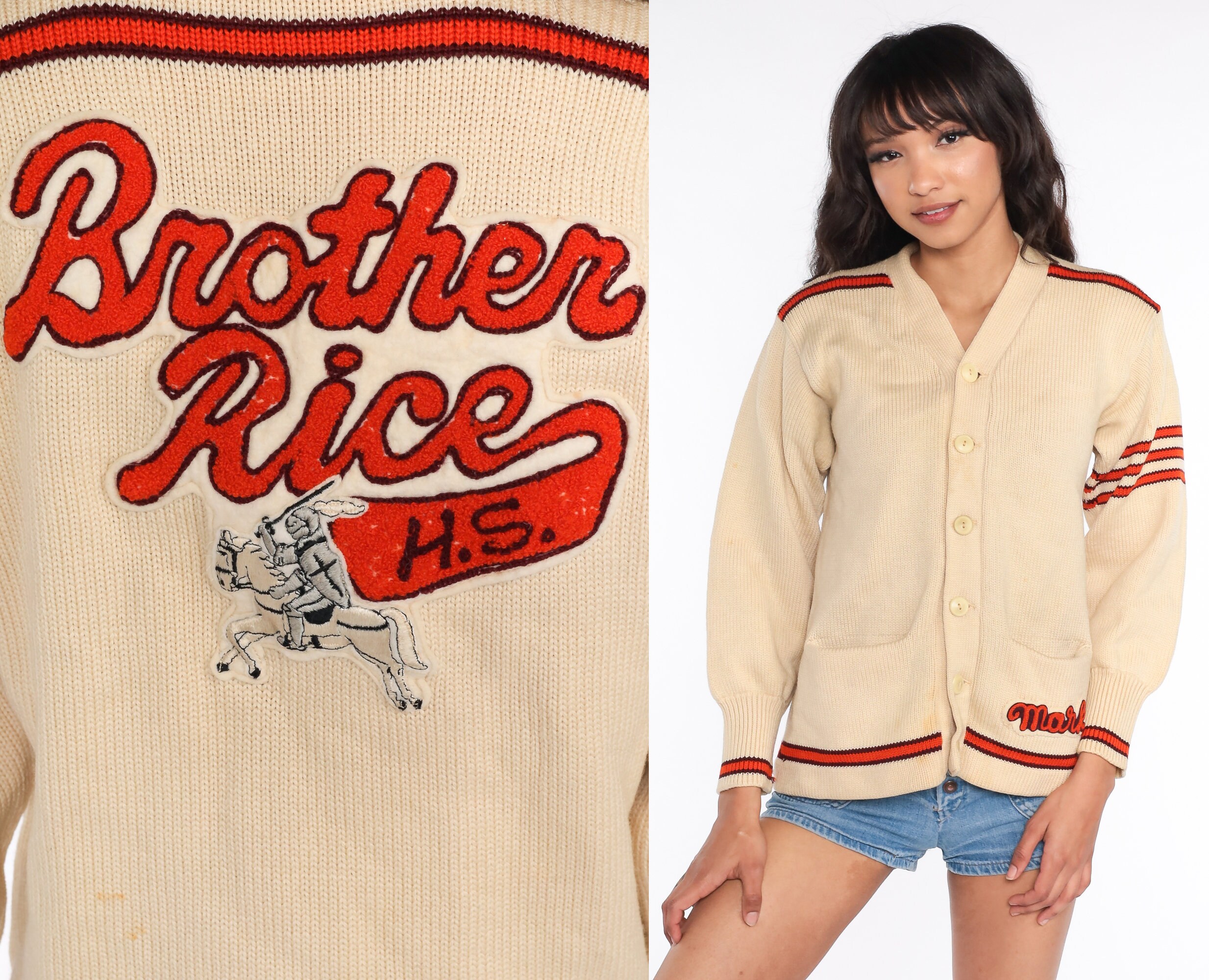 Vintage Varsity Sweater Brother Rice 