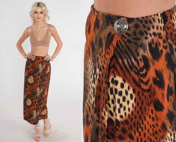 Leopard wrap skirt clearance 90s