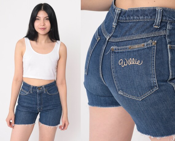 Willie Nelson Jean Shorts 80s Cut Off Denim Short… - image 1