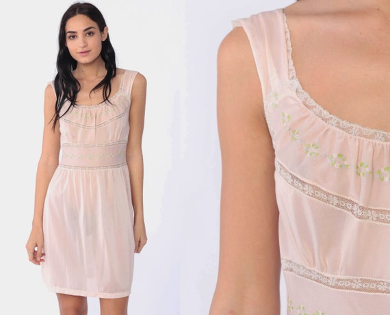 baby pink slip dress