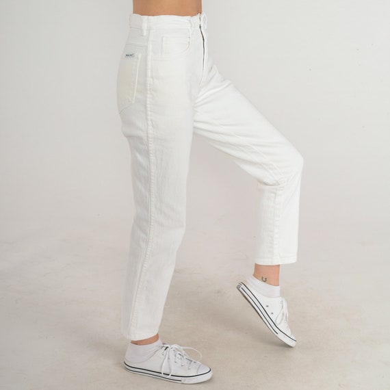 White Jordache Jeans 80s Mom Jeans High Waisted Rise Slim Leg Jeans Retro Summer Denim Pants Streetwear Boho Vintage 1980s Extra Small xs 26