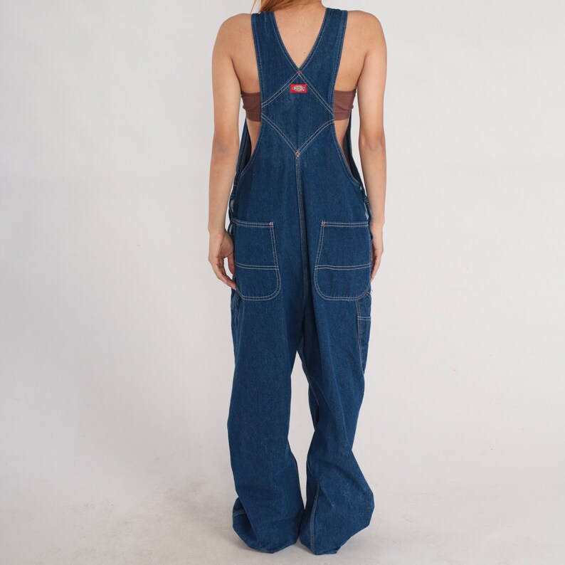 Men's Dickies Overalls 00s Dark Blue Denim Bib Overall Etsy