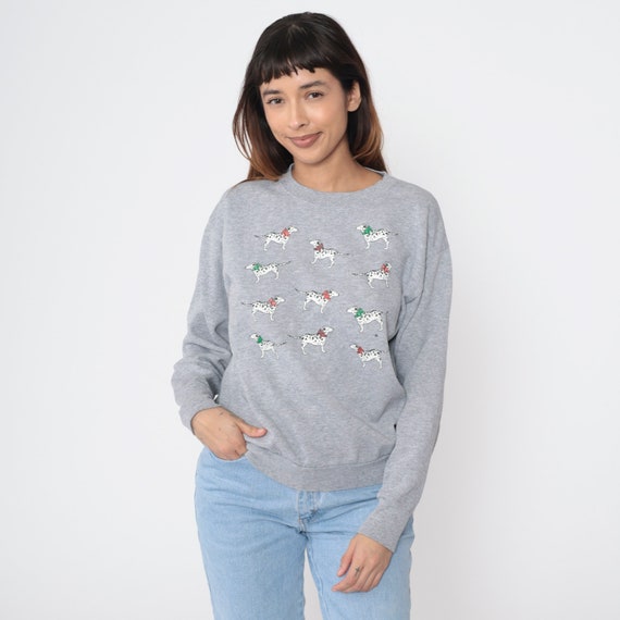 Dalmatian Dog Sweatshirt 90s Christmas Sweater Re… - image 2