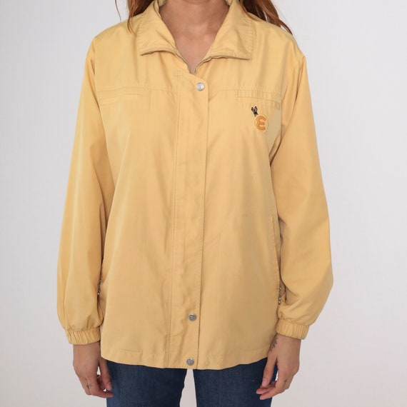 Yellow Windbreaker Jacket Letter E Patch Zip Up J… - image 8