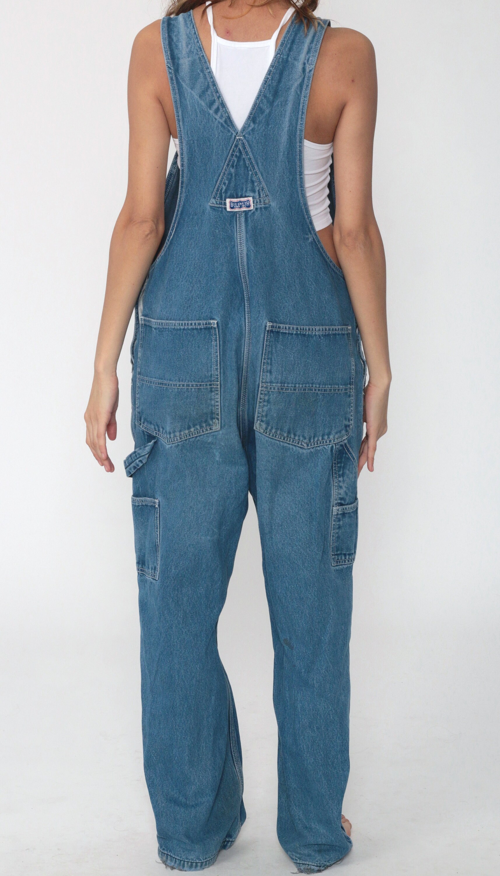 Big Smith Jean Overalls 90s Denim GRUNGE Pants Coveralls Work Wear ...