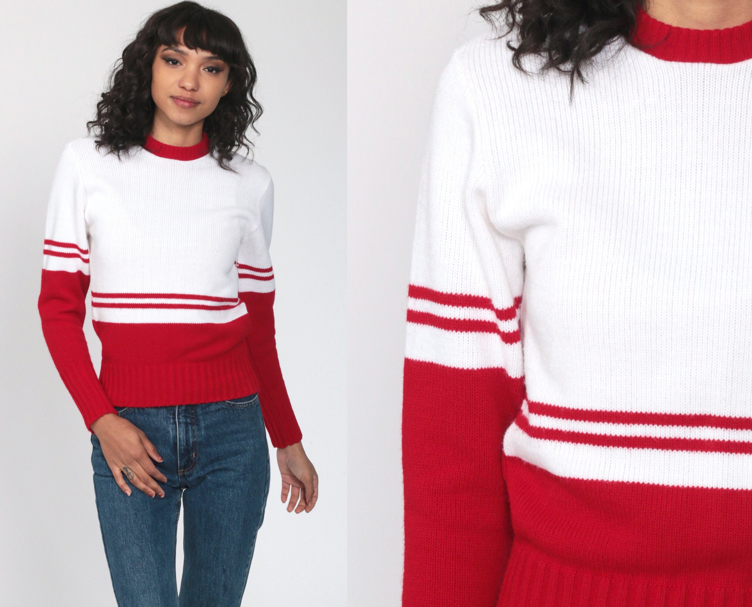 red white striped jumper