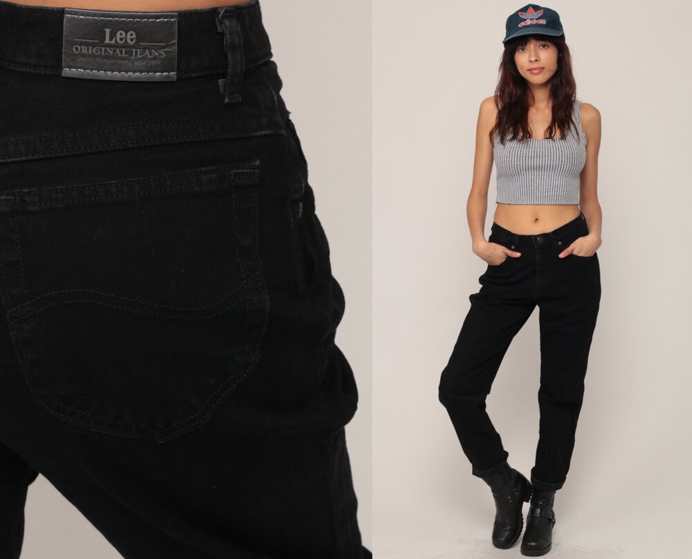 lee black high waisted jeans