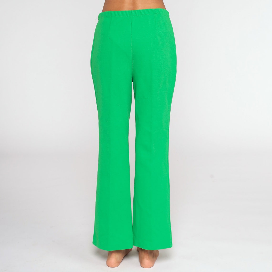 Green Bell Bottom Pants 70s High Waisted Trousers Boho Flared - Etsy
