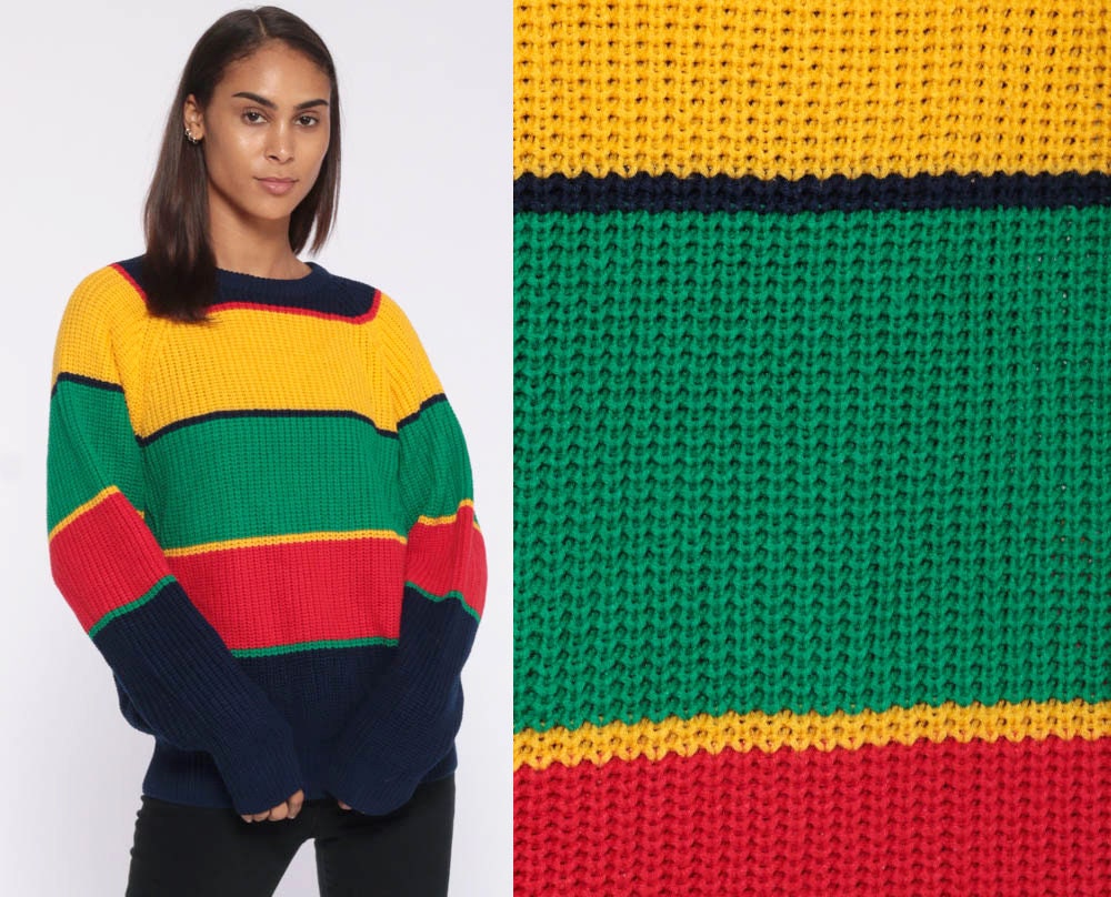 green red striped sweater