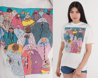 90s Book Man Kiki Suarez Art T-Shirt. Vintage 1990 Kiki Suarez 