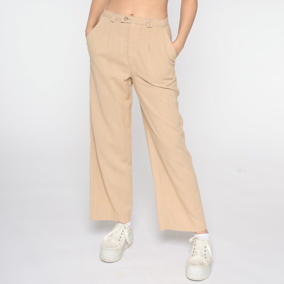 Tan Levis Trousers 70s 80s Straight Leg Pants Ple… - image 5