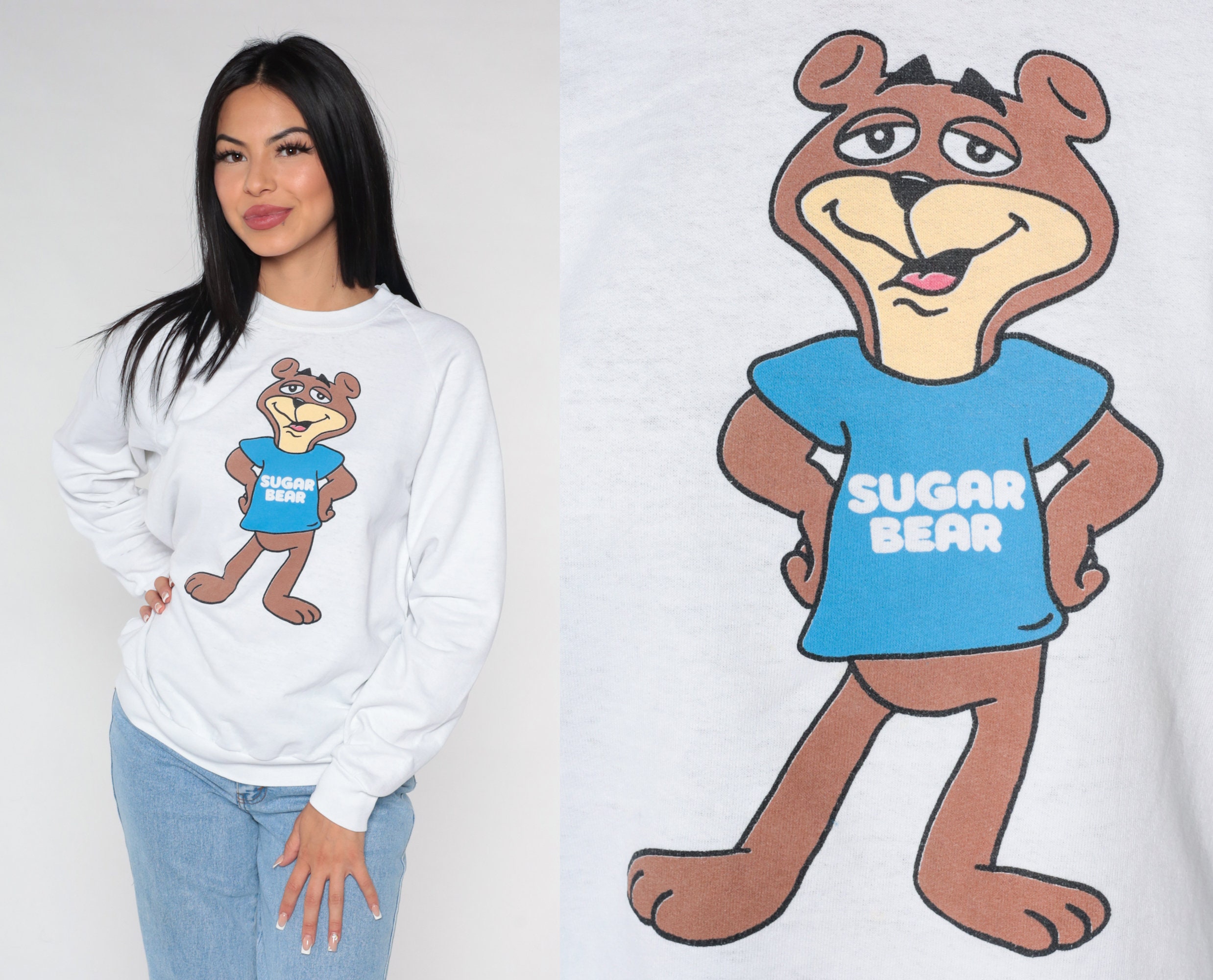Sugar Bear Sweatshirt 80s Super Sugar Crisp Cereal Sweatshirt - Etsy Sugar Bear Sweatshirt 80s Super Sugar Crisp Cereal Sweatshirt - Etsy
