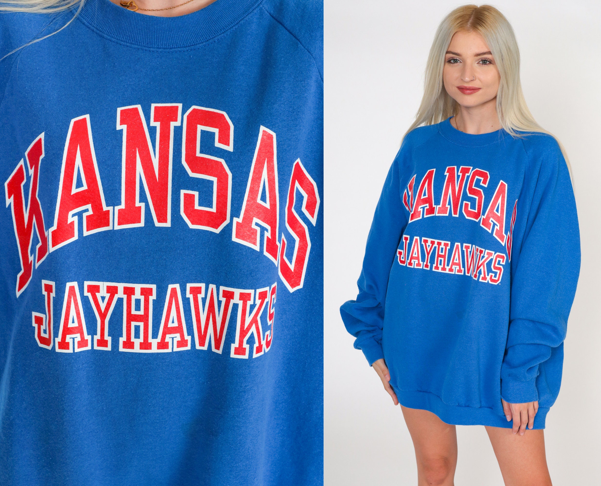 Vintage Kansas Jayhawks Sweatshirt 80s University Sweatshirt 1980s ...