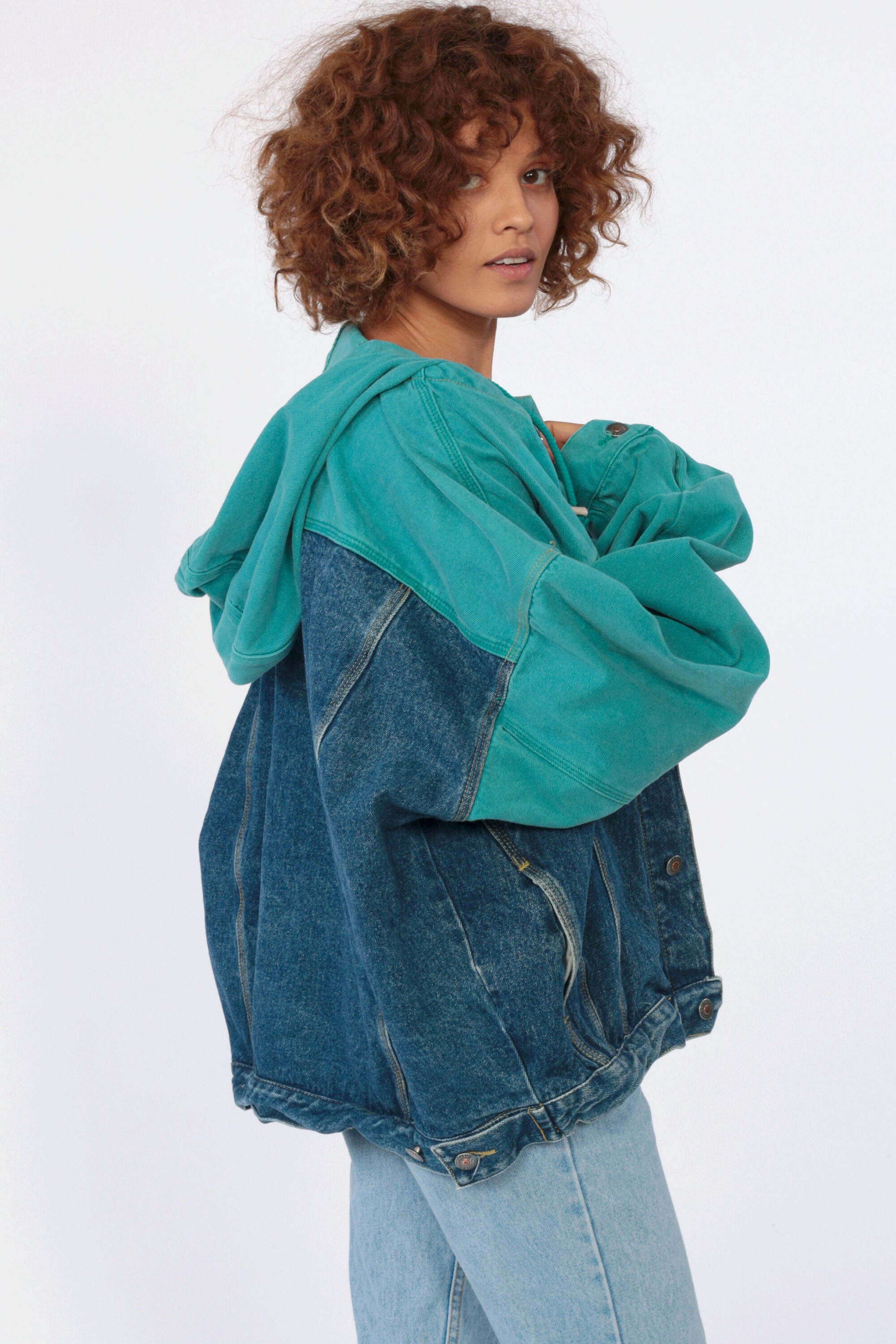 jean jacket with hoodie style