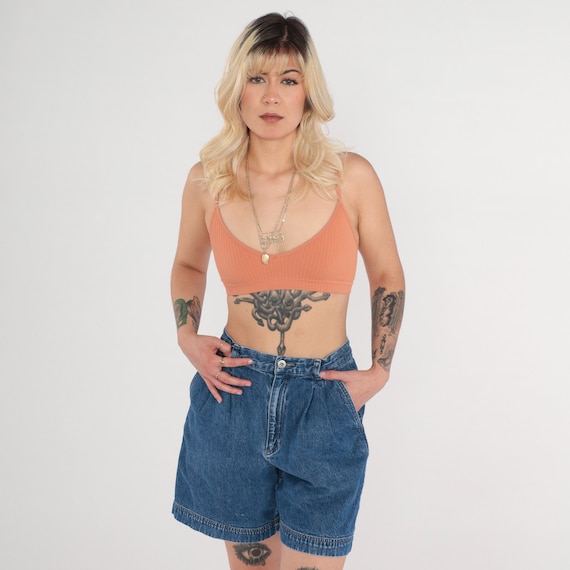 Vintage 90s Pleated Jean Shorts -- Liz Claiborne Jean Shorts Mom Shorts Blue Denim Shorts High Waisted 1990s Petite Medium 29