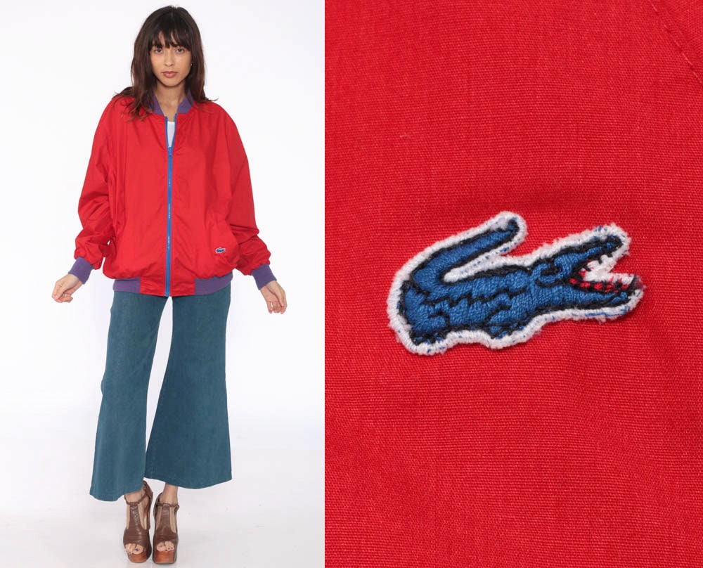 lacoste red bomber jacket