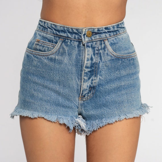 Cutoff Denim Shorts 2xs -- High Waisted Cutoffs C… - image 5