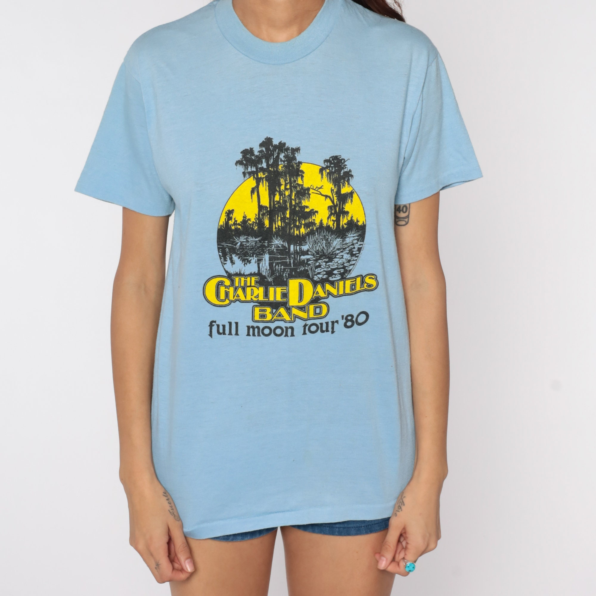Charlie Daniels Band Shirt 1980 Full Moon Tour Shirt Band Charlie Daniels Band Shirt 1980 Full Moon Tour Shirt Band