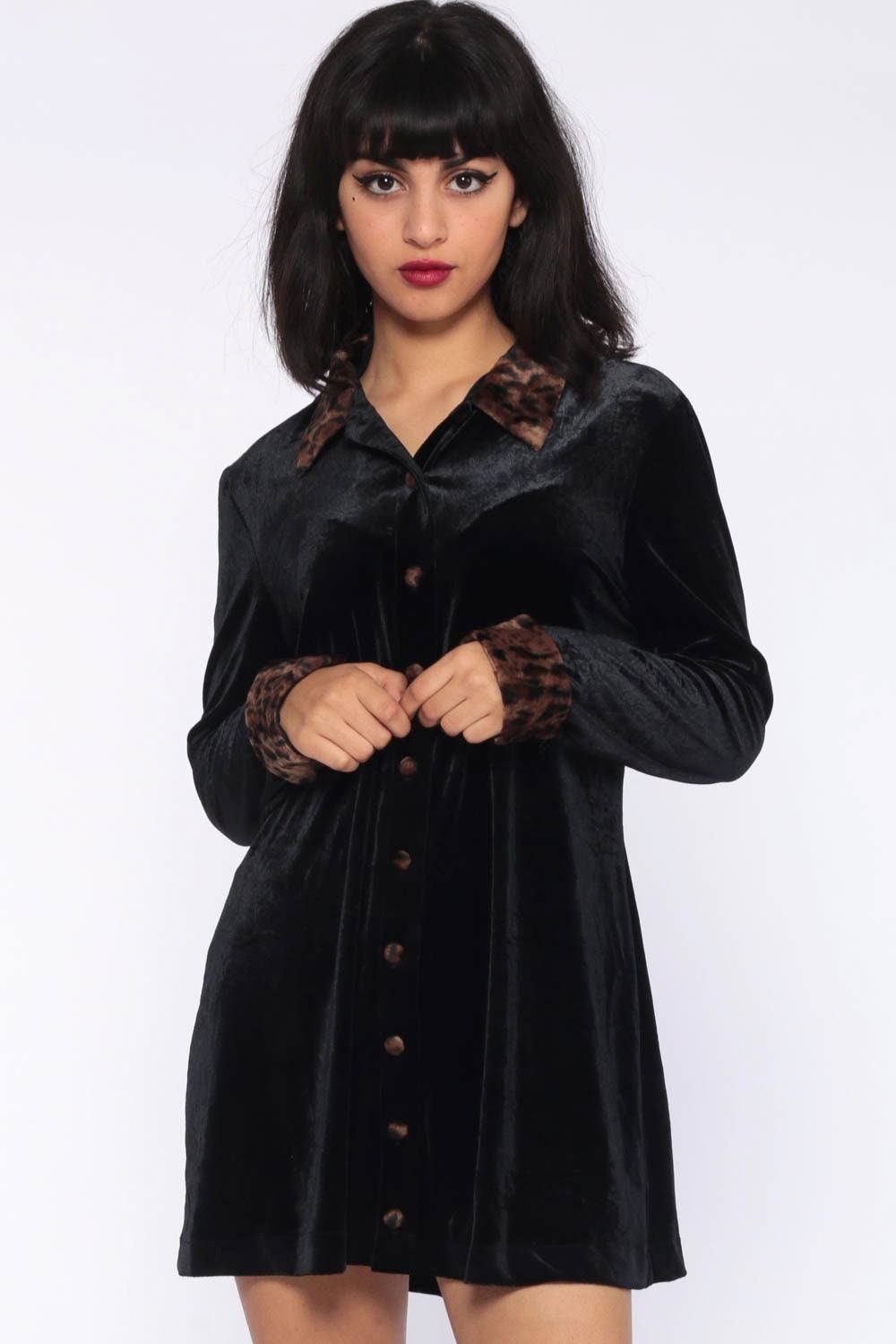 black button up dress