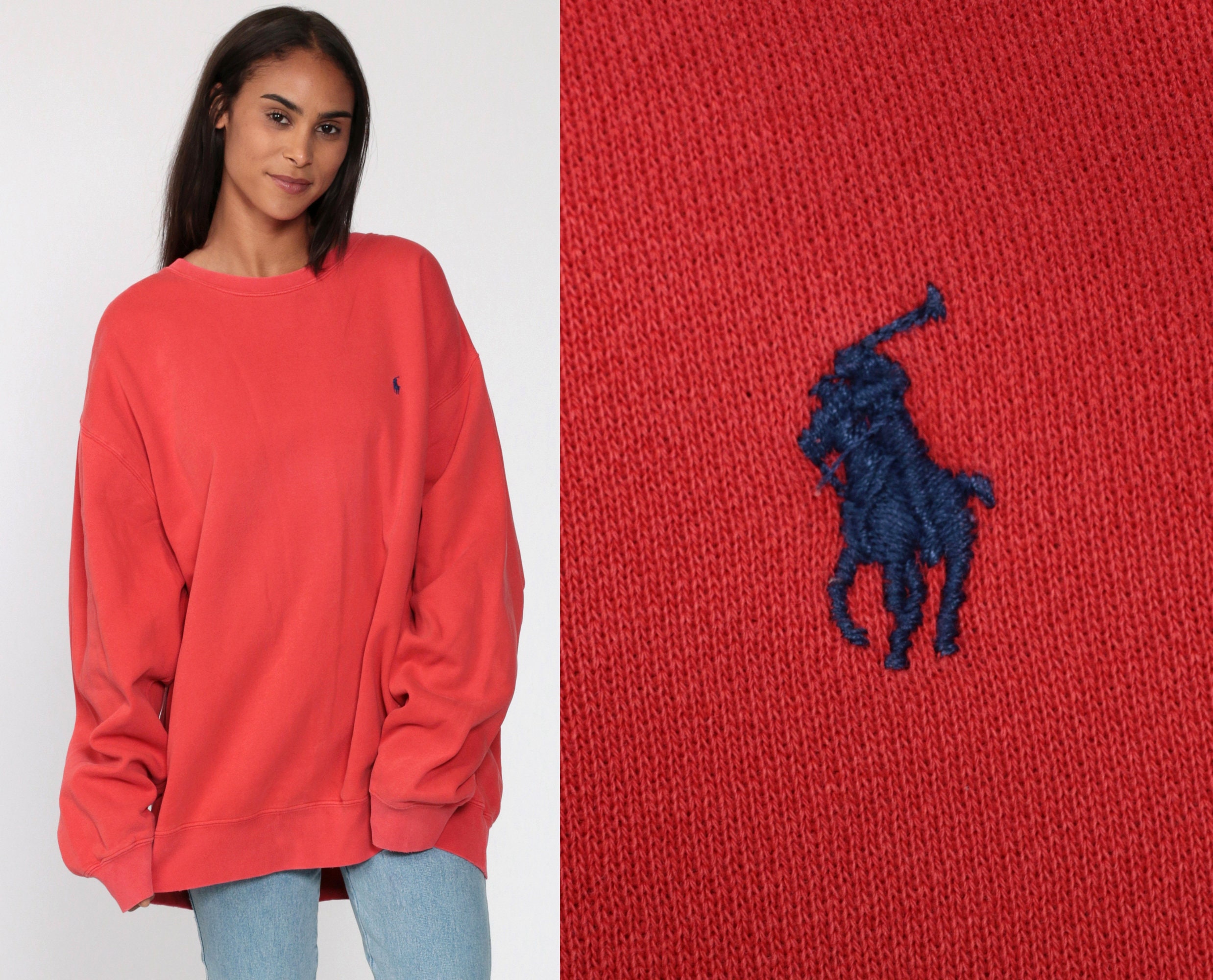 red polo crewneck