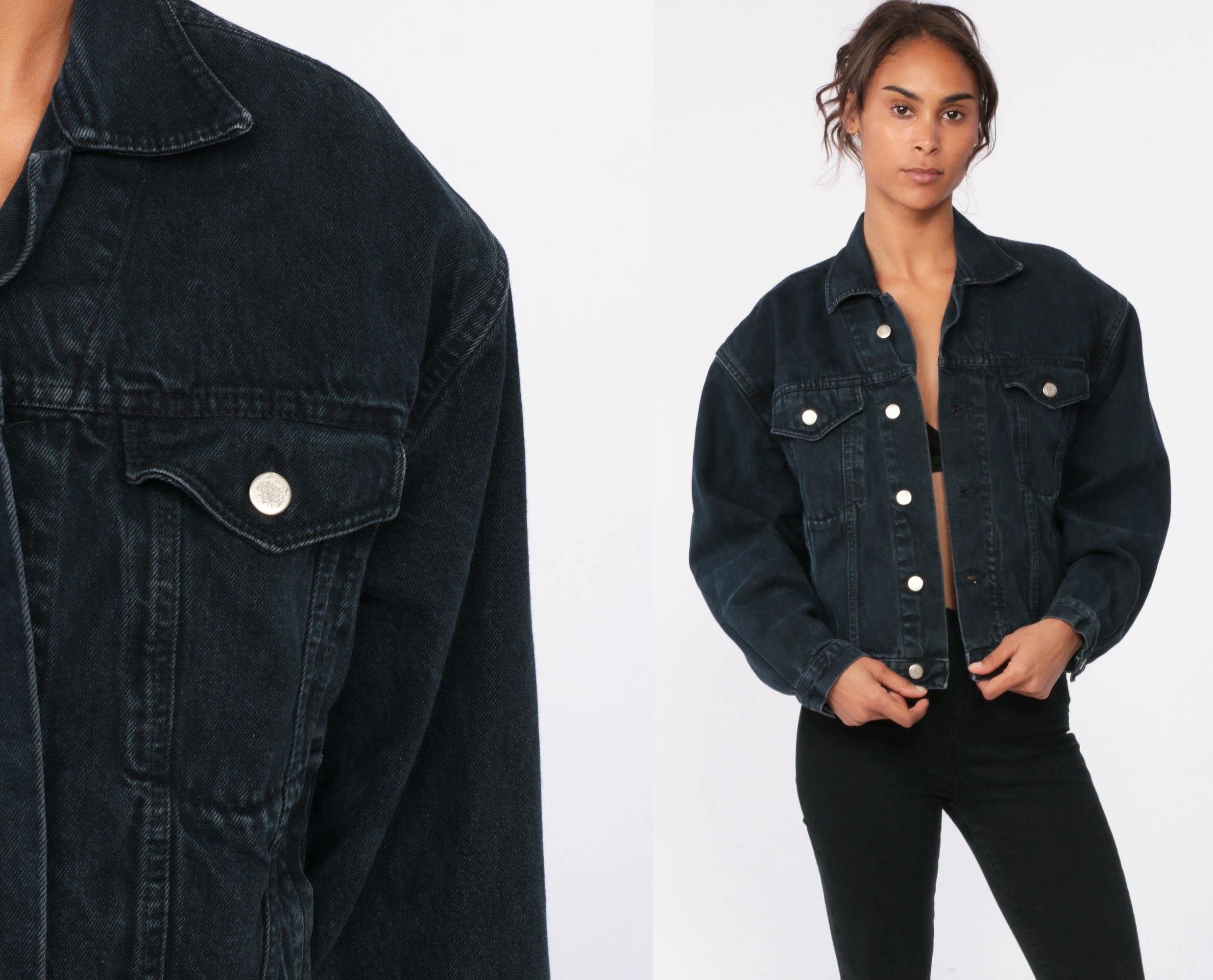 short black denim jacket