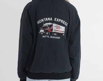 トラッカージャケット 90年代 ブラック フリース裏地 ウィンド