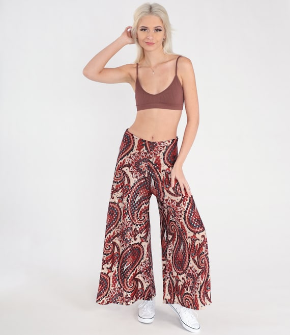 Paisley Bell Bottom Pants 70s Metallic Psychedelic Pa… Gem